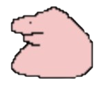 A pink blob thing, drawn by my friend Pogney